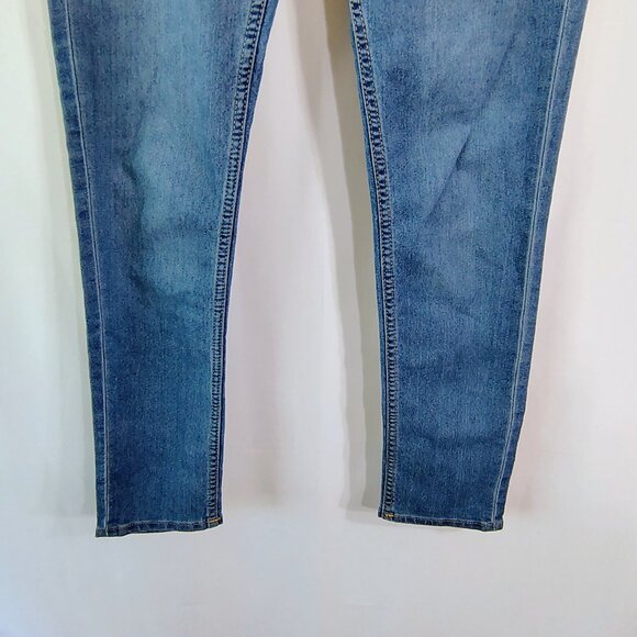 H&M Jeans Womens Size W28 Blue Skinny Ankle Regular Waist Zip Stretch - Picture 3 of 8